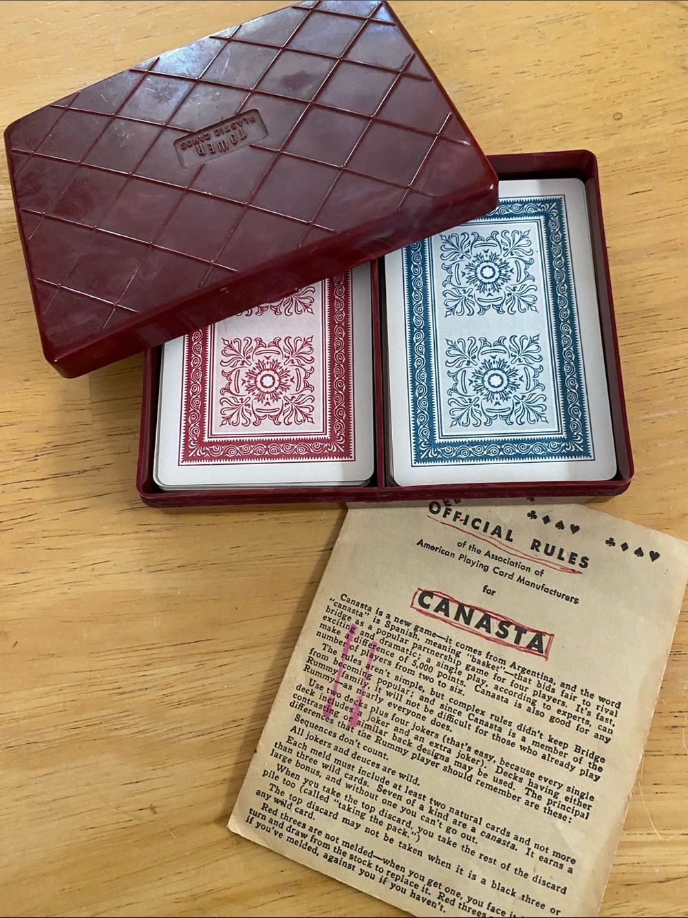 Classic Canasta Card Set with Red and Blue Decks
